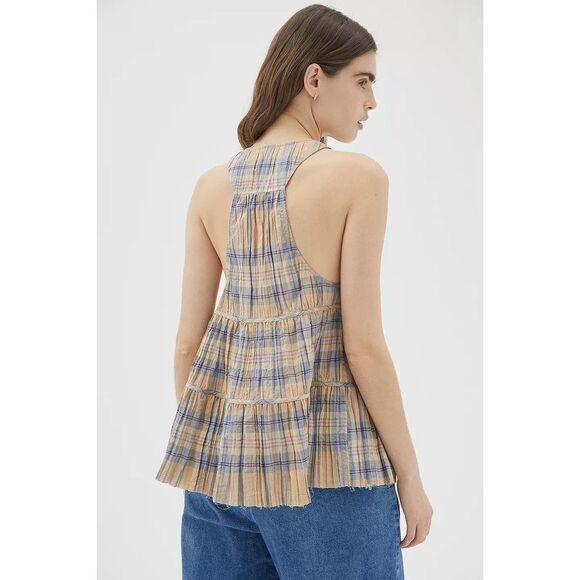 New Urban Outfitters UO Mia Check Babydoll Top Size XS - Picture 4 of 9